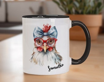 Chicken Coffee Mug, Personalized Chicken Mug, Chicken Mug, Crazy Chicken Lady, Chicken Mom, Chicken Coffee Cup, Chicken Gifts