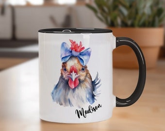 Chicken Coffee Mug, Personalized Chicken Mug, Chicken Mug, Crazy Chicken Lady, Chicken Mom, Chicken Coffee Cup, Chicken Gifts