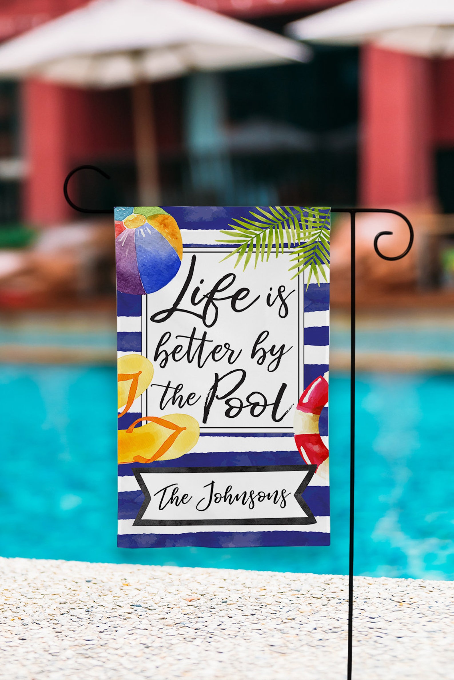 Welcome to Our Pool Flag, Pool Flag, Swimming Pool Flag, Personalized ...