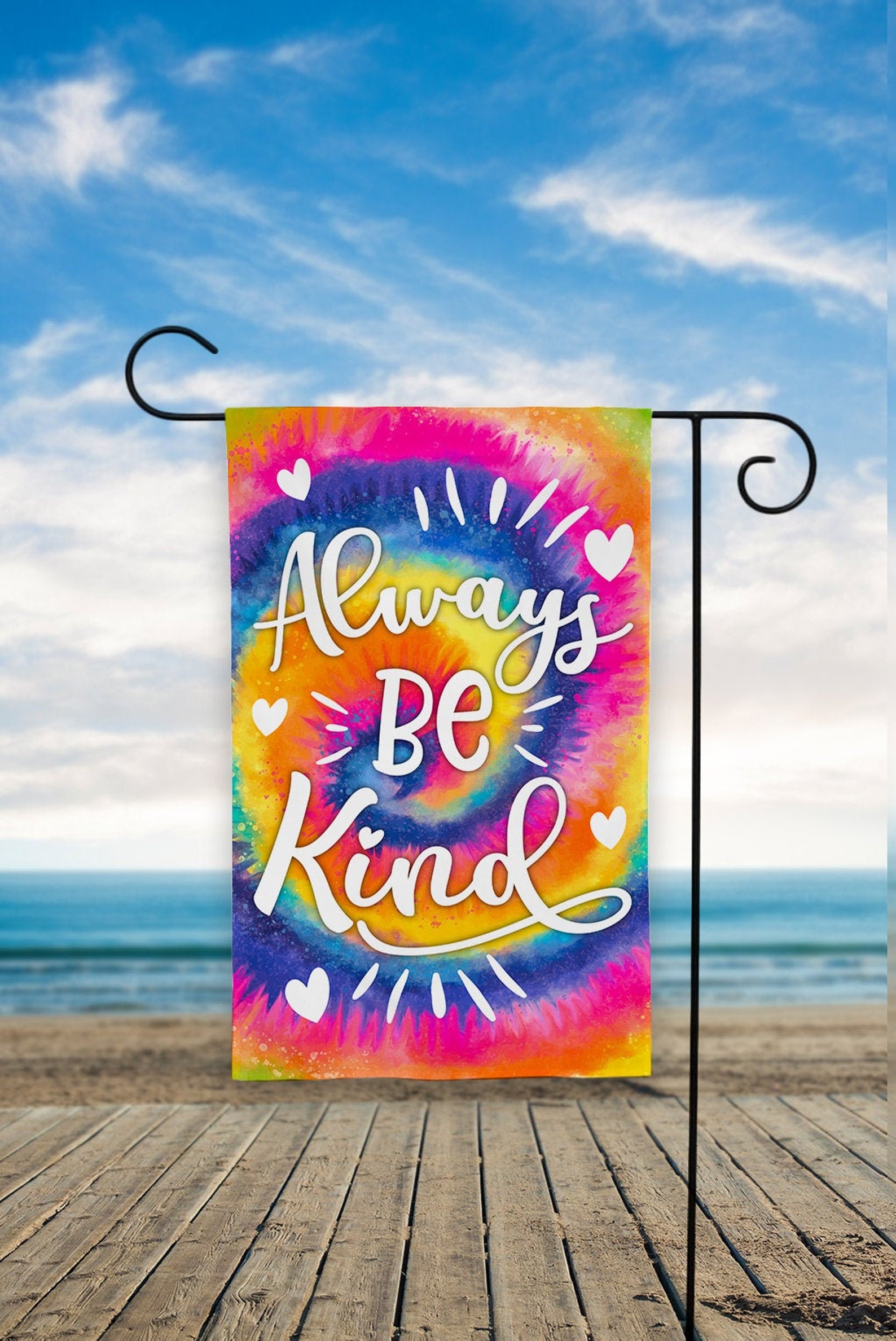 Always Be Kind Flag Garden Flag Be Kind Flag Tie Dye Flag Etsy