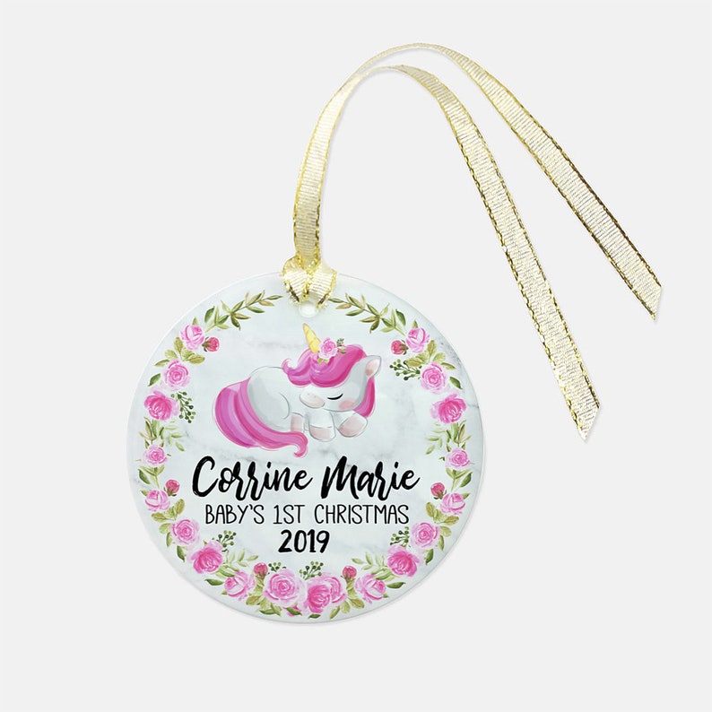 Baby/'s 1st Christmas Ornament New Baby Gift Baby/'s First Christmas Ornament Unicorn Baby Ornament Personalized Baby Ornament