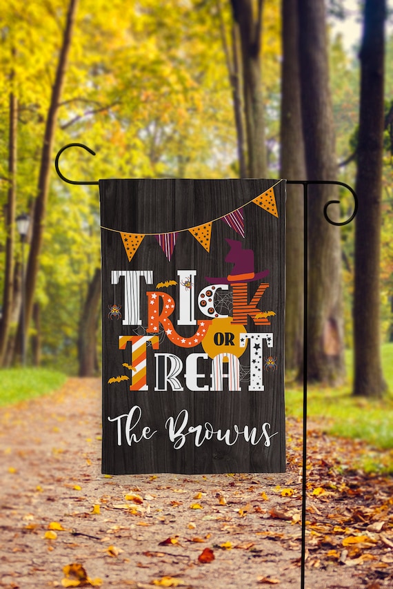 Halloween Flag, Trick or Treat Garden Flag, Halloween Garden Flag, Trick or Treat, Halloween Decor, Garden Flags, Fall Flag, Happy Halloween