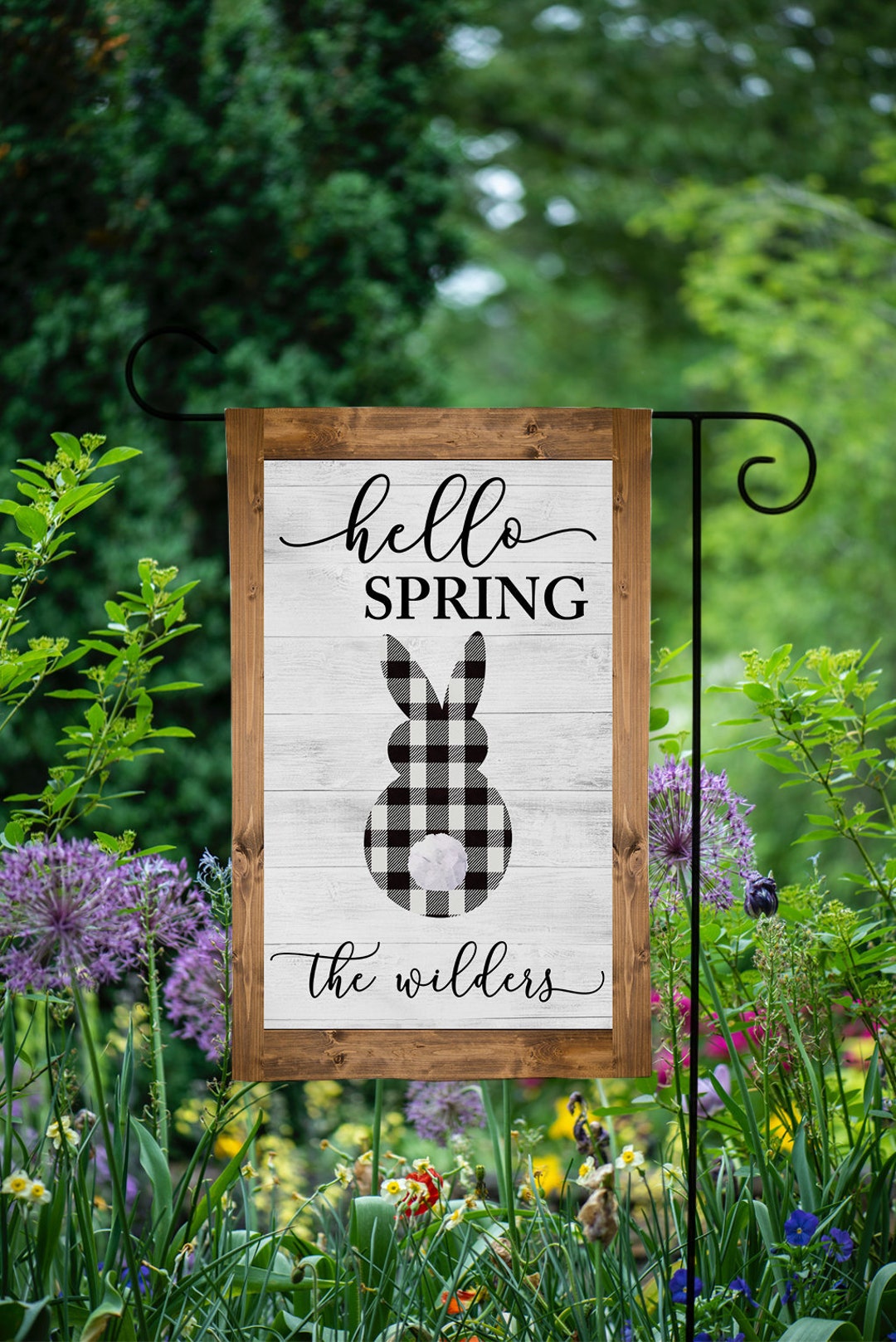 Spring Floig Personalized Spring Flag, Easter Flag, Hello Spring Flag, Easter Decor ...