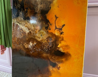 Resin schilderij hout acryl verf