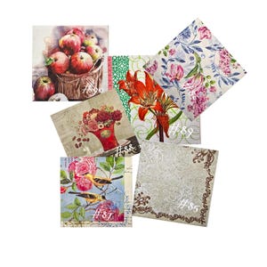 Shabby Chic Floral Napkins for Decoupage: Crafting Set of 6