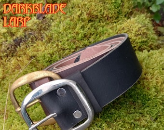 Heavy Leather Belt for Larp, Cosplay, Medieval, Viking, Game of Thrones Costume in Black or Brown