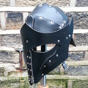 Elven Knight Leather Helmet for Larp or Cosplay