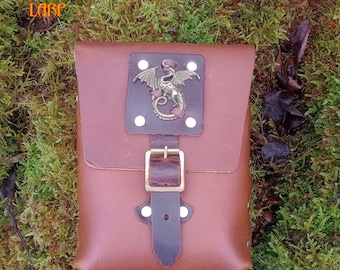 Drachen Leder Gürteltasche für Larp, Cosplay, Mittelalter Kostüm oder einfach zum Verstauen