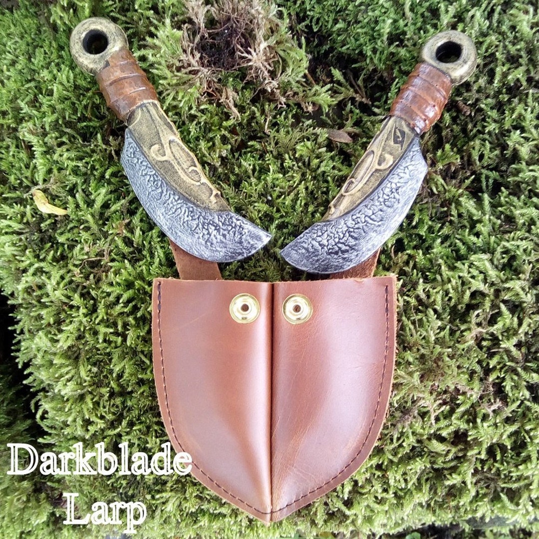 Throwing Knife Double Sheath for Larp or Cosplay, Larp Safe Claw Knives Included. Etsy