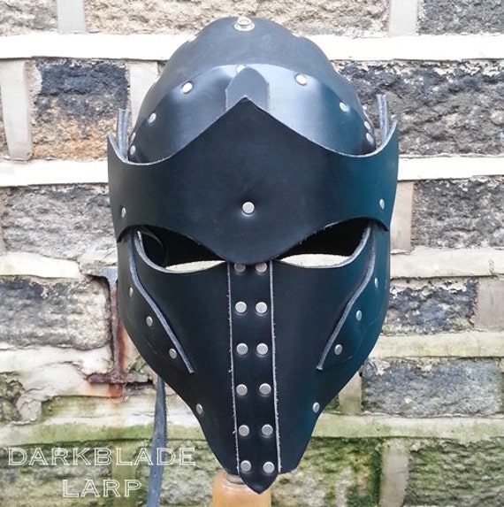 Elven Knight Leather Helmet for Larp or Cosplay Clothing Gender-Neutral Adult Clothing Costumes 