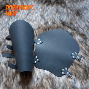 Plain Leather Bracers in Black or Brown Leather for Larp or Cosplay