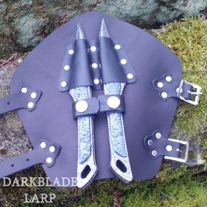 Throwing Knife Vambrace for Larp or Cosplay, Scalpel Larp safe knives included.