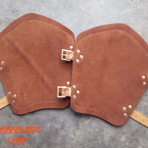 Pair Brown Leather Lined Vambraces, Bracers, Arm Guards for Costume LARP and Cosplay image 3