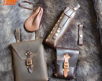 Leather Belt Pouch Collection for Larp, Cosplay, Medieval Costume or Just Putting Stuff In