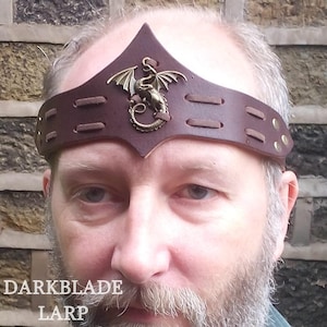 Cerchietto in pelle di drago: cerchietto vichingo per cosplay Larp