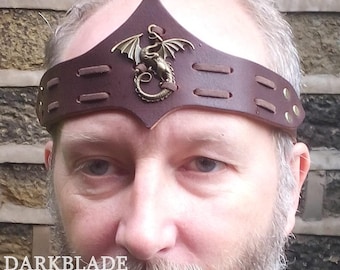Dragon Leather Headband: Larp Cosplay Viking Circlet