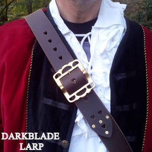 Teach's Baldric, Leather Pirate Sword Baldric for Larp Cosplay and Avasting image 4