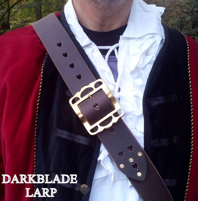 Teach's Baldric, Leather Pirate Sword Baldric for Larp Cosplay and Avasting image 4