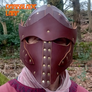 Elven Knight Leather Helmet for Larp or Cosplay