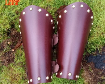 Leather Arm Bracers: Dome Rivet LARP Costume Armour