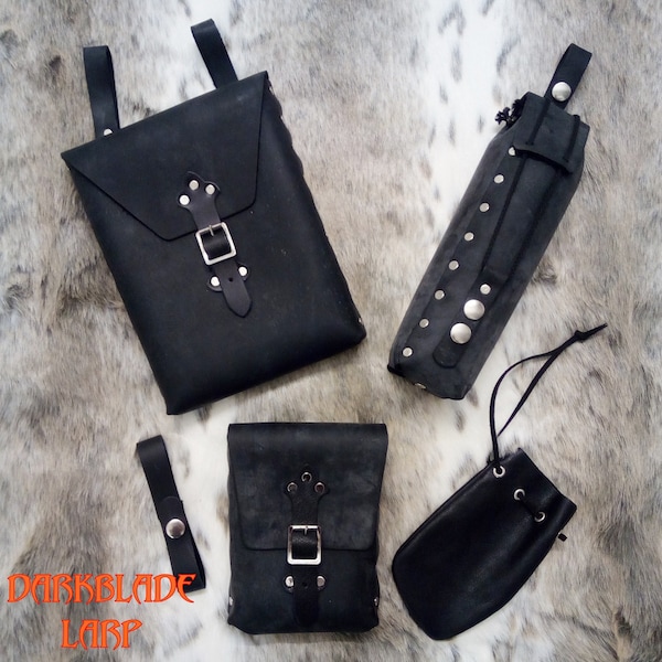 Leather Belt Pouch Collection for Larp, Cosplay, Medieval Costume or Just Putting Stuff In