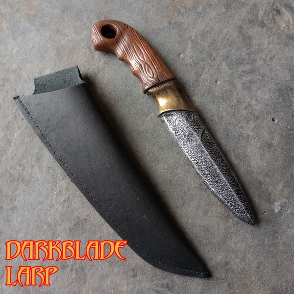 Hunter Throwing Knife and Sheath for Larp or Cosplay, Larp safe knife included.