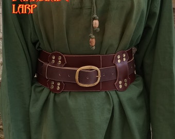 Cinturón de héroe para damas en cuero pesado para disfraz de Larp o Cosplay, Gladiador, Bárbaro o Vikingo.