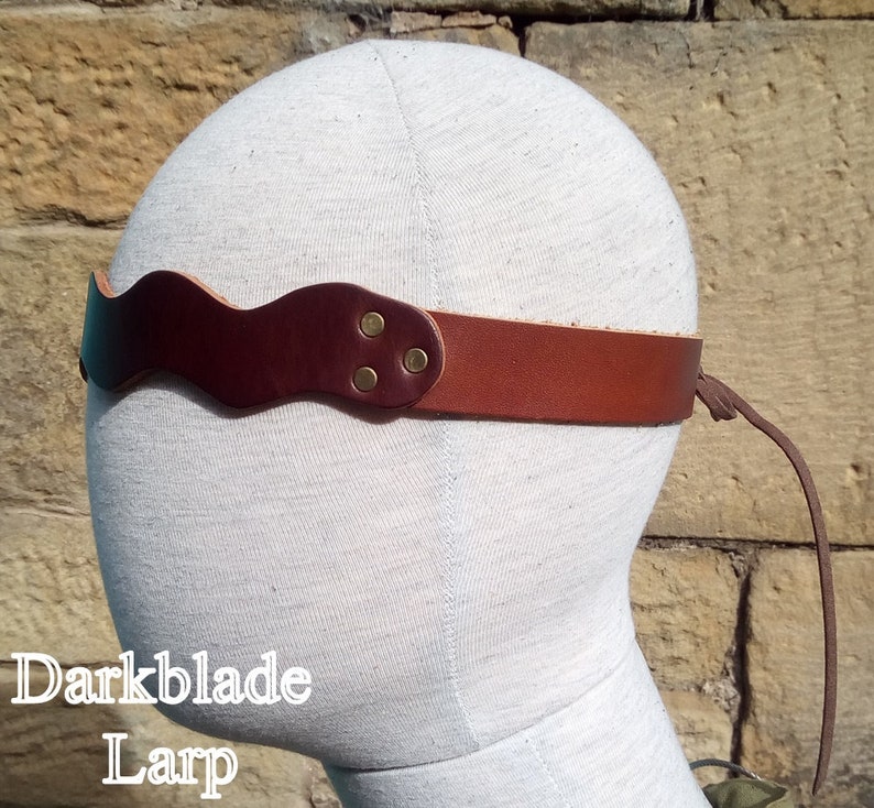 Wavy Leather Headband or Circlet for Larp Cosplay Stage or the Faceless