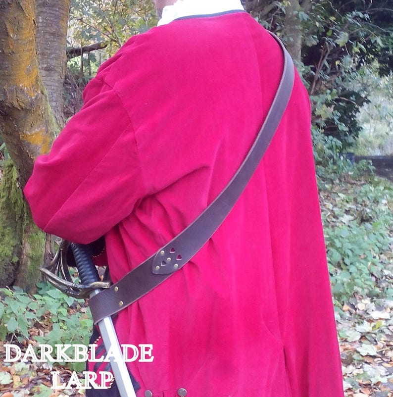 Teach's Baldric, Leather Pirate Sword Baldric for Larp Cosplay and Avasting image 2