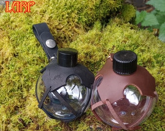 Leather Potion Bottle Carrier: Larp, Cosplay, Costume - Chemisphere