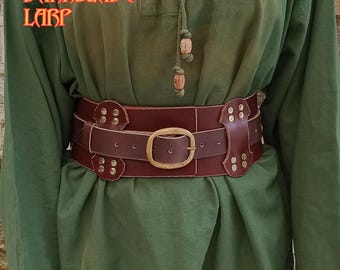Windlass Wide Brown Leather Pirate Belt - Brass Buckle For Costume & LARP - View #10