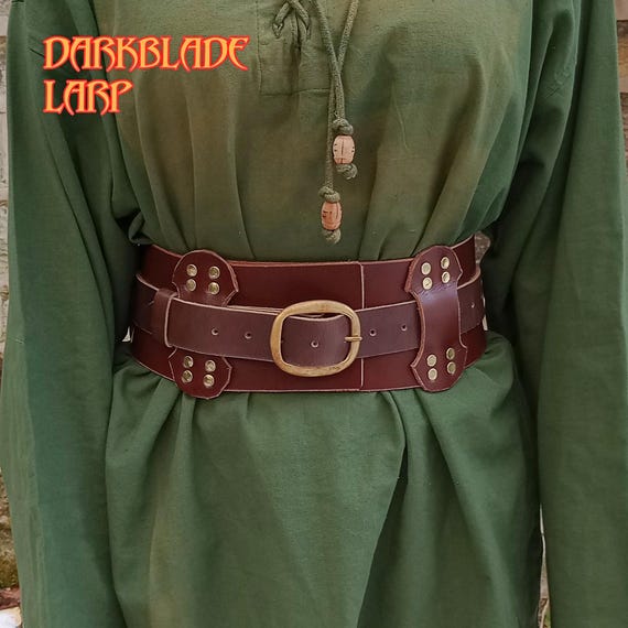 Hero Belt for Ladies in Heavy Leather for Larp, Cosplay, Gladiator, Barbarian or Costume.