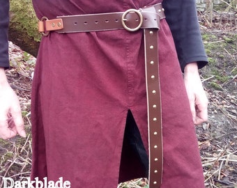Long Leather Belt for Larp, Cosplay, Medieval, Game of Thrones Costume