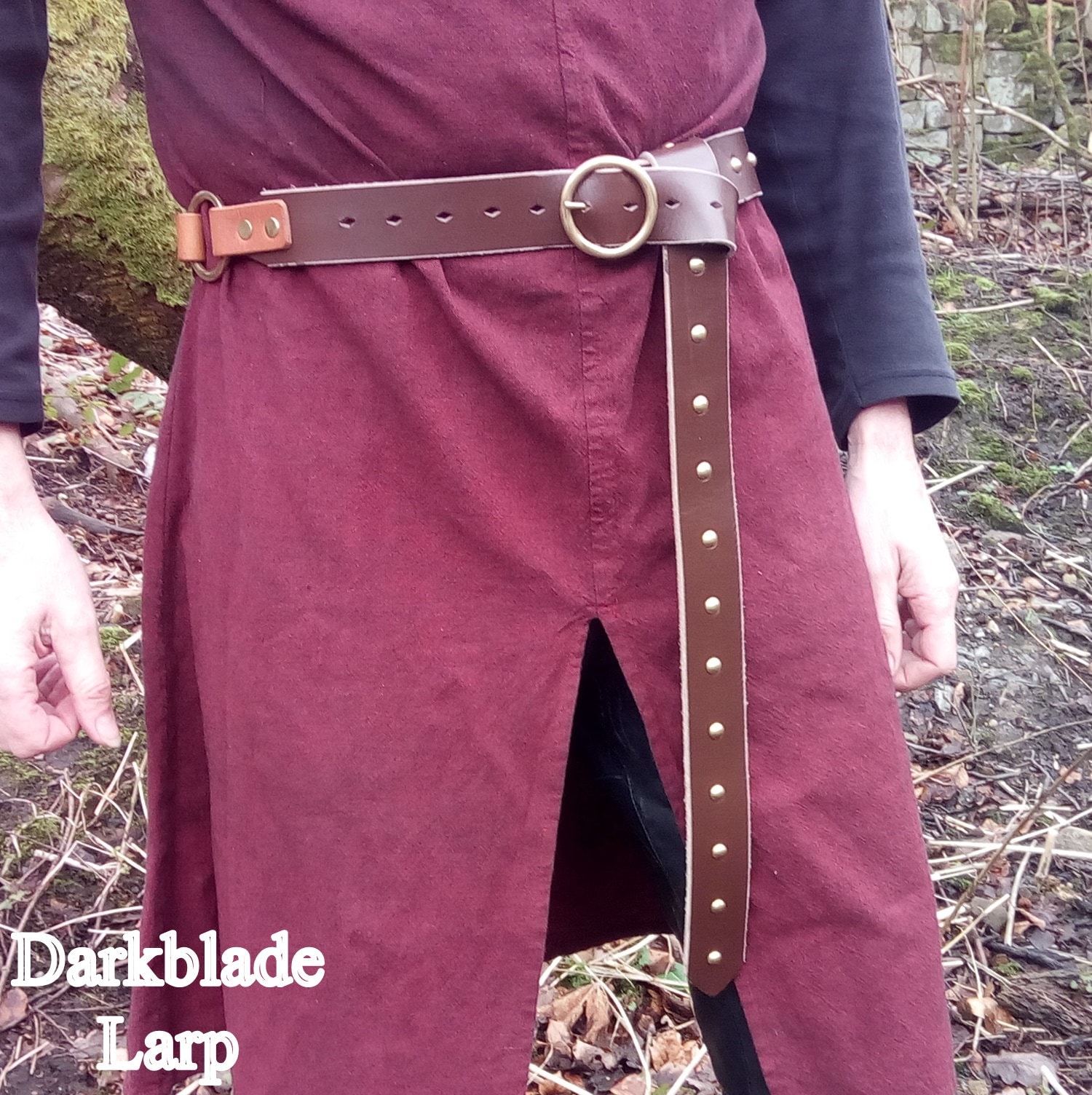 Medieval long belt with highly detailed snake ring LARP Very high quality 