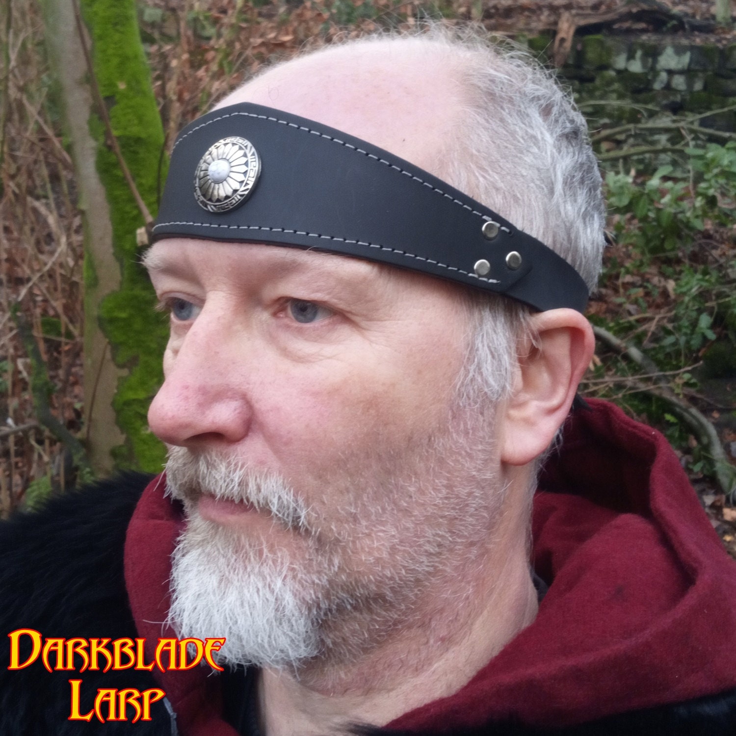 Leather Headband, Renfaire Costume Tiara, Adjustable Circlet  display picture 2
