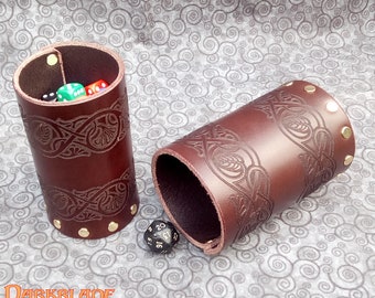 Dice Box made of two interlocking Dice Cups with engraved Celtic Bands.