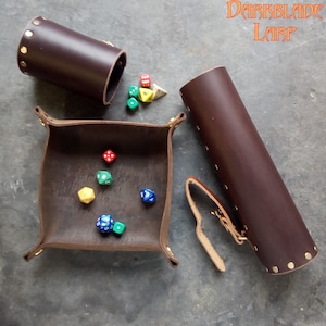 The scRoll Tube, a combination Dice Storage, Cup, and Rolling Tray.