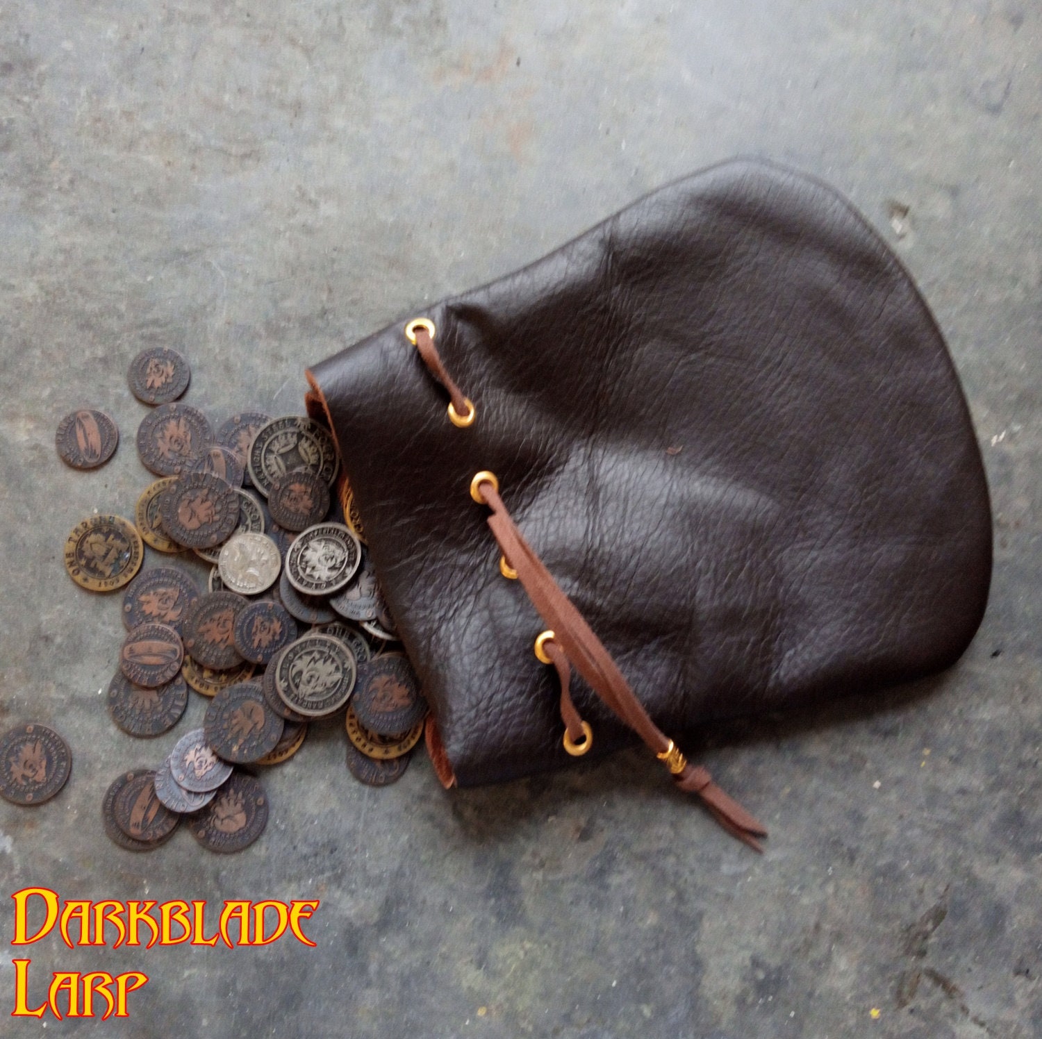 Leather drawstring pouch Etsy