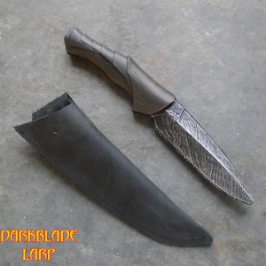 Dark Elf Throwing Knife and Sheath for Larp or Cosplay, Larp safe knife included.