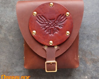 Owl Leather Pouch, for Larp, Cosplay or Costume,