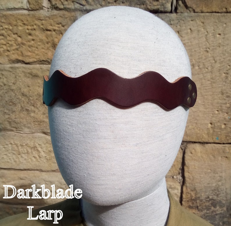 Wavy Leather Headband or Circlet for Larp Cosplay Stage or the Faceless