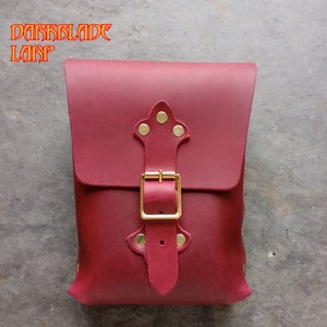 Rote Leder Gürteltasche für Larp, Cosplay, Mittelalterliches Kostüm oder einfach nur Verstauen