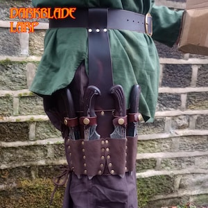 Elven Throwing Knife Leg Sheath for Larp or Cosplay, Larp safe knives included.
