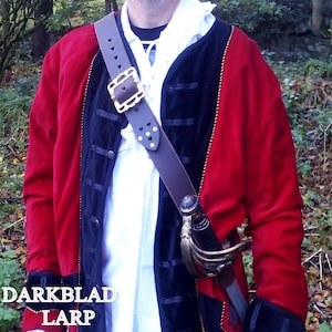 Teach's Baldric, Leather Pirate Sword Baldric for Larp Cosplay and Avasting image 1