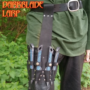 Scalpel Throwing Knife Leg Sheath for Larp or Cosplay, Larp safe knives included.