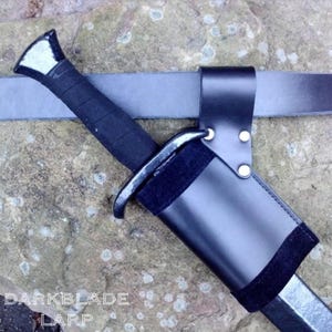 Larp sword scabbard, velvet lined leather for Larp and Cosplay