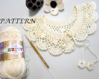 Crochet Peter Pan Collar Pattern - DIY Lace Necklace (PDF Visual Guide)