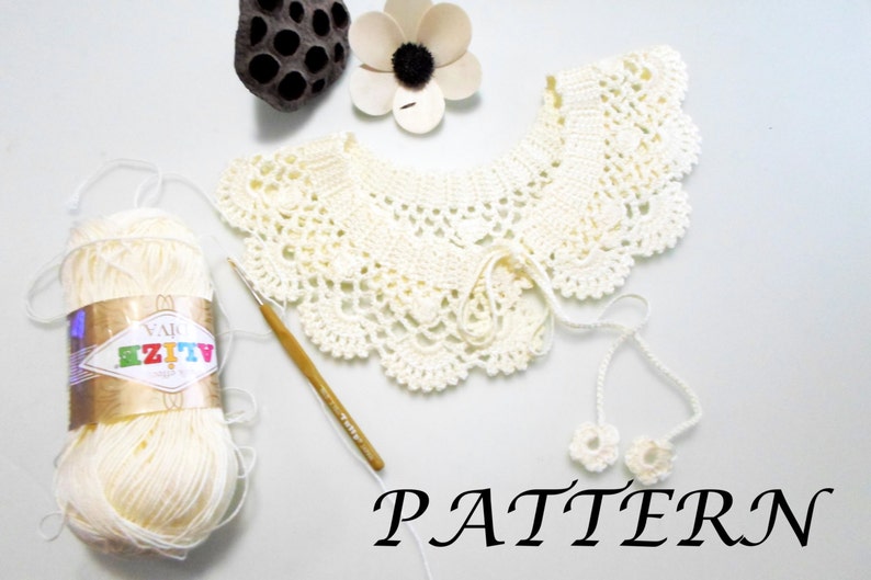 Crochet Pattern Lace collar pattern peter pan collar pdf pdf crochet pattern easy crochet pattern zdjęcie 2