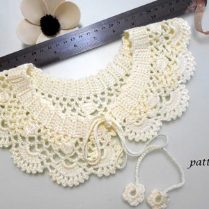 Patrón de crochet patrón de cuello de encaje cuello peter pan pdf patrón de crochet pdf patrón de crochet fácil imagen 4