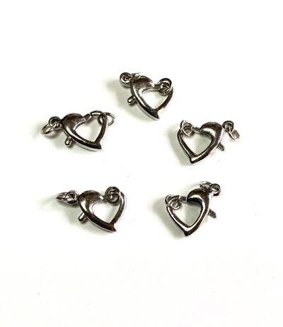 40 Fermoirs Porte-clés Cœur En Alliage Tibétain - Style 2 - Lot De Mousquetons Fantaisie